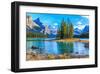 Spirit Island Lake Maligne-null-Framed Art Print