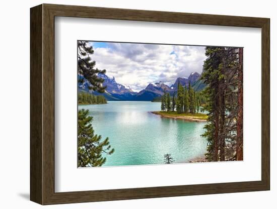 Spirit Island on Maligne Lake, Alberta, Canada-George Oze-Framed Photographic Print