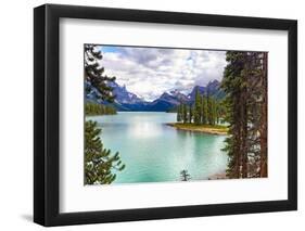 Spirit Island on Maligne Lake, Alberta, Canada-George Oze-Framed Photographic Print