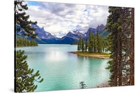 Spirit Island on Maligne Lake, Alberta, Canada-George Oze-Stretched Canvas