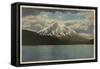 Spirit Lake, WA - View of Mt. St. Helens-Lantern Press-Framed Stretched Canvas