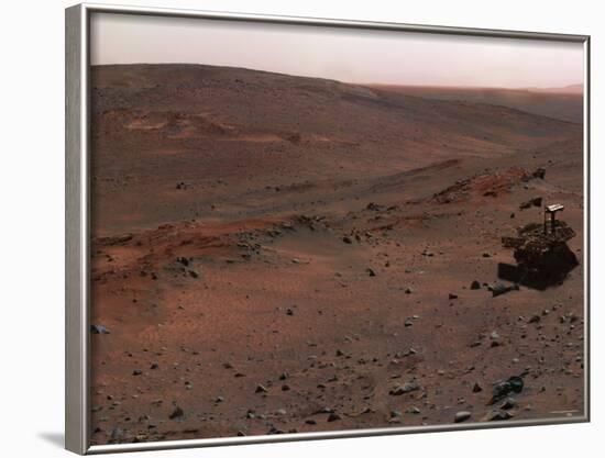 Spirit Mars Exploration Rover on the Flank of Husband Hill-Stocktrek Images-Framed Photographic Print