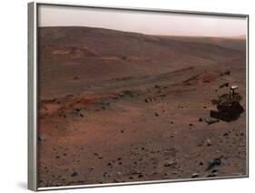 Spirit Mars Exploration Rover on the Flank of Husband Hill-Stocktrek Images-Framed Photographic Print