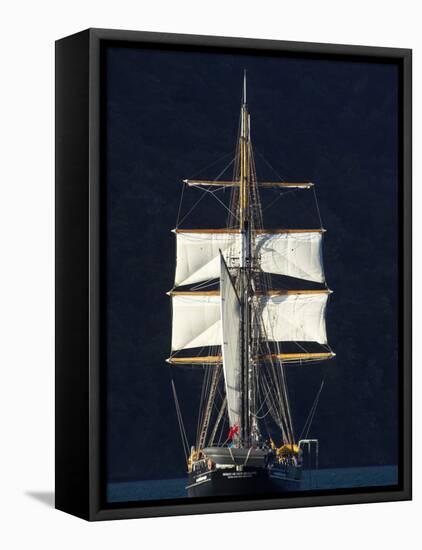 Spirit of New Zealand Tall Ship, Marlborough Sounds, South Island, New Zealand-David Wall-Framed Stretched Canvas