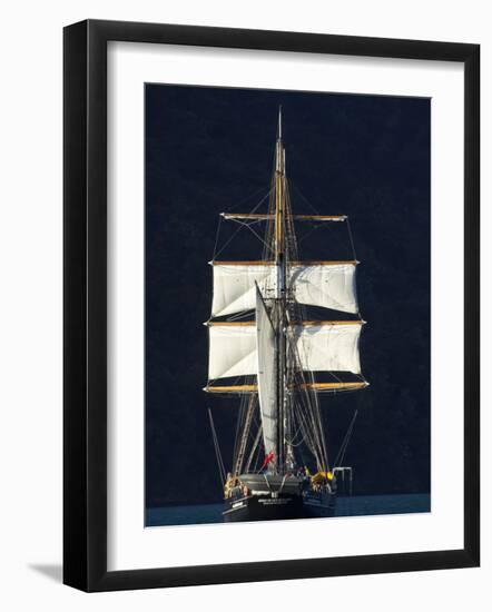 Spirit of New Zealand Tall Ship, Marlborough Sounds, South Island, New Zealand-David Wall-Framed Photographic Print