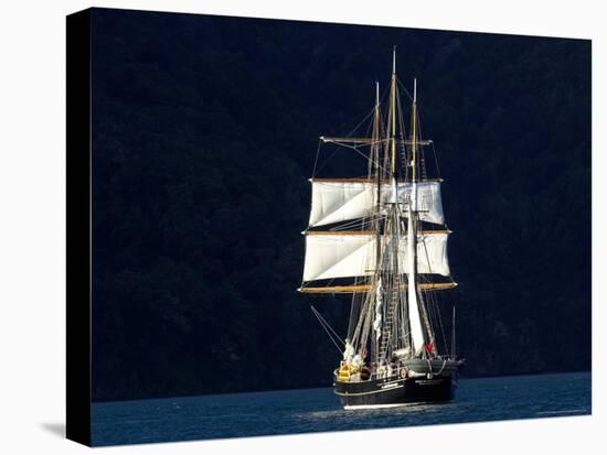 Spirit of New Zealand Tall Ship, Marlborough Sounds, South Island, New Zealand-David Wall-Stretched Canvas