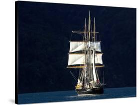 Spirit of New Zealand Tall Ship, Marlborough Sounds, South Island, New Zealand-David Wall-Stretched Canvas