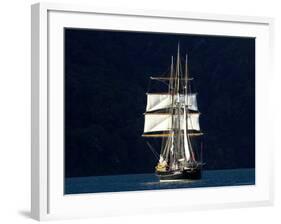 Spirit of New Zealand Tall Ship, Marlborough Sounds, South Island, New Zealand-David Wall-Framed Photographic Print