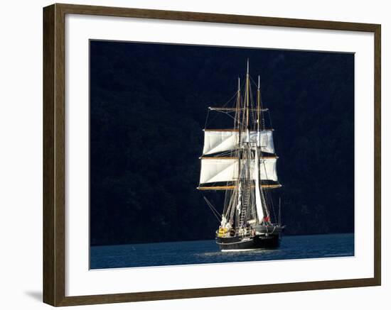 Spirit of New Zealand Tall Ship, Marlborough Sounds, South Island, New Zealand-David Wall-Framed Photographic Print