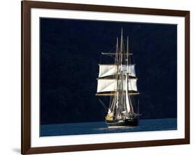 Spirit of New Zealand Tall Ship, Marlborough Sounds, South Island, New Zealand-David Wall-Framed Photographic Print