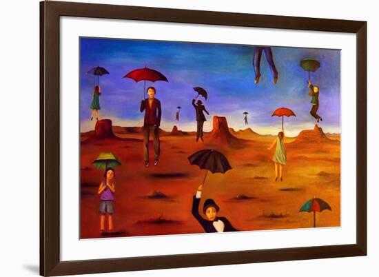 Spirit of the Flying Umbrella 2-Leah Saulnier-Framed Giclee Print