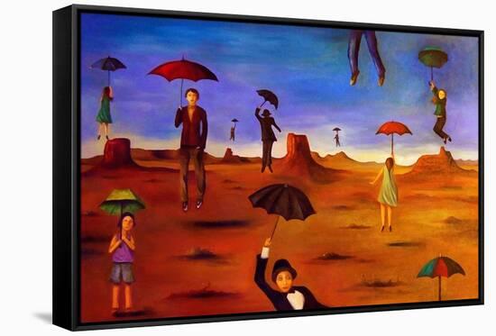 Spirit of the Flying Umbrella 2-Leah Saulnier-Framed Stretched Canvas