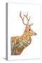 Spirit of the Forest Deer Landscape-Michelle Faber-Stretched Canvas