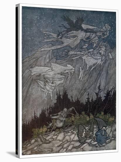 Spirits of the Catskill Mountains-Arthur Rackham-Stretched Canvas