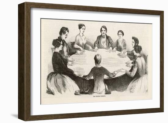 Spiritualism Comes to Germany, a Table-Lifting Seance at Leipzig in the Early Days-null-Framed Art Print