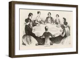 Spiritualism Comes to Germany, a Table-Lifting Seance at Leipzig in the Early Days-null-Framed Art Print