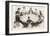 Spiritualism Comes to Germany, a Table-Lifting Seance at Leipzig in the Early Days-null-Framed Art Print