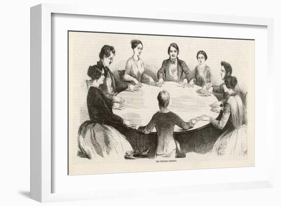 Spiritualism Comes to Germany, a Table-Lifting Seance at Leipzig in the Early Days-null-Framed Art Print