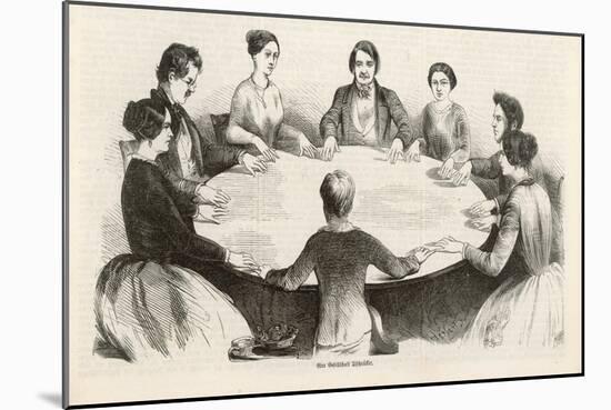 Spiritualism Comes to Germany, a Table-Lifting Seance at Leipzig in the Early Days-null-Mounted Art Print