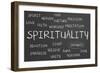 Spirituality Word Cloud-IJdema-Framed Art Print