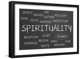 Spirituality Word Cloud-IJdema-Framed Art Print