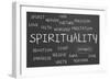 Spirituality Word Cloud-IJdema-Framed Art Print