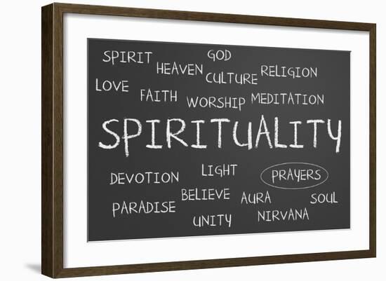 Spirituality Word Cloud-IJdema-Framed Art Print