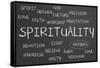 Spirituality Word Cloud-IJdema-Framed Stretched Canvas