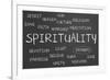 Spirituality Word Cloud-IJdema-Framed Art Print