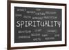 Spirituality Word Cloud-IJdema-Framed Art Print