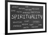 Spirituality Word Cloud-IJdema-Framed Art Print