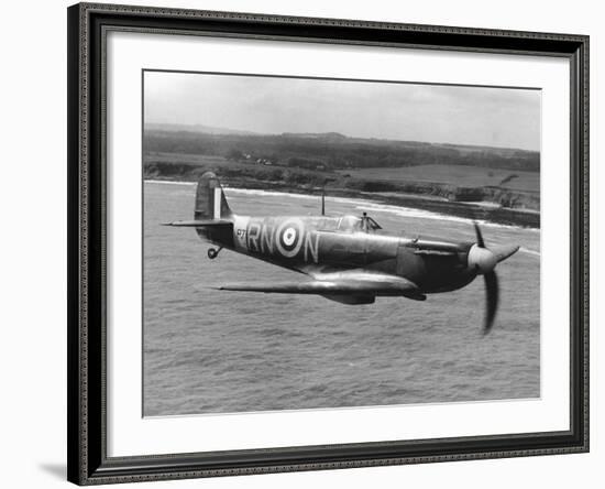 Spitfire in Flight-null-Framed Photographic Print