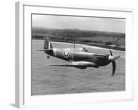 Spitfire in Flight-null-Framed Photographic Print