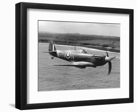 Spitfire in Flight-null-Framed Photographic Print