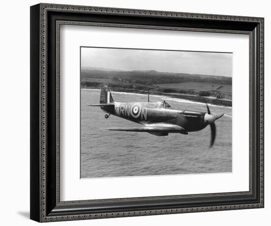 Spitfire in Flight-null-Framed Photographic Print