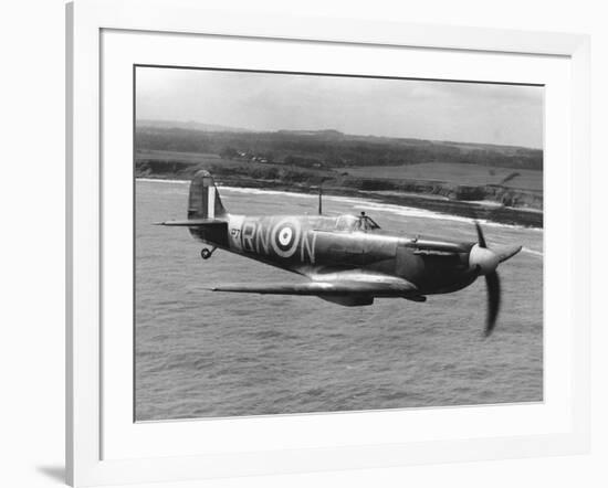 Spitfire in Flight-null-Framed Photographic Print