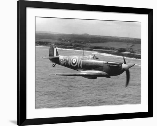 Spitfire in Flight-null-Framed Photographic Print