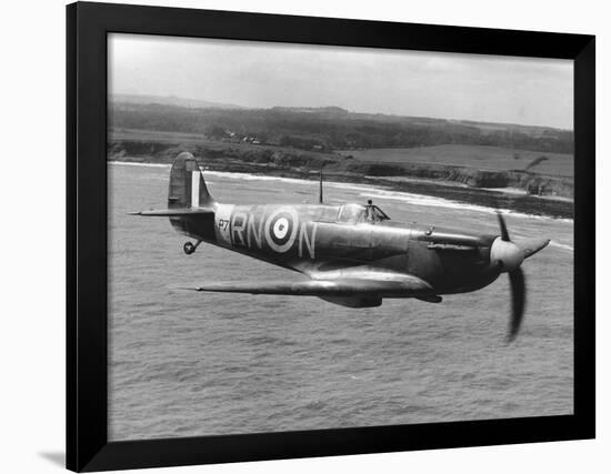 Spitfire in Flight-null-Framed Photographic Print