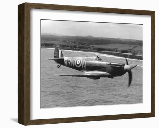 Spitfire in Flight-null-Framed Photographic Print