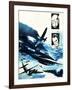 Spitfires in a Dogfight with German Messerschmitts-Gerry Wood-Framed Giclee Print