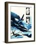 Spitfires in a Dogfight with German Messerschmitts-Gerry Wood-Framed Giclee Print