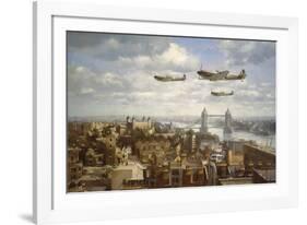 Spitfires Over London-John Young-Framed Giclee Print