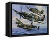 Spitfires-Wilf Hardy-Framed Stretched Canvas