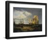 Spithead: Two Captured Danish Ships Entering Portsmouth Harbour-J. M. W. Turner-Framed Giclee Print