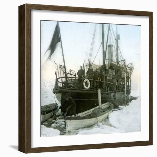 Spitsbergen, Andree Expedition to the North Pole,The "Swenksund " and its Officers-Leon, Levy et Fils-Framed Photographic Print
