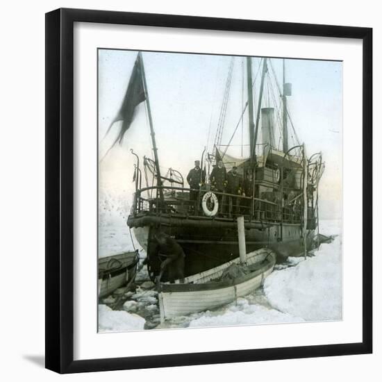 Spitsbergen, Andree Expedition to the North Pole,The "Swenksund " and its Officers-Leon, Levy et Fils-Framed Photographic Print