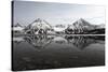 Spitsbergen, Svalbard, Norway. Mountains Reflecting on a Lagoon in Northern Spitsbergen-ClickAlps-Stretched Canvas