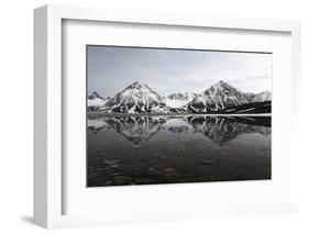 Spitsbergen, Svalbard, Norway. Mountains Reflecting on a Lagoon in Northern Spitsbergen-ClickAlps-Framed Photographic Print