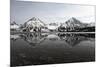 Spitsbergen, Svalbard, Norway. Mountains Reflecting on a Lagoon in Northern Spitsbergen-ClickAlps-Mounted Photographic Print
