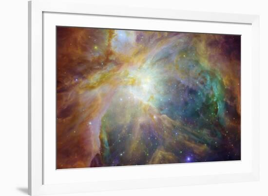 Spitzer and Hubble Create Colorful Masterpiece Space Art-null-Framed Photo